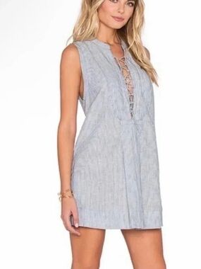 Free People Poppin Off Light Blue Tank Dress